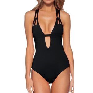NWOT BECCA Color code one piece BLACK swimsuit size S